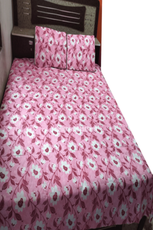 pink flower pattern pure cotton bedsheet
